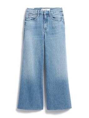 Frank & Eileen Galway Wide Leg Cropped Jeans Size 25 Raw Hem Italian Denim